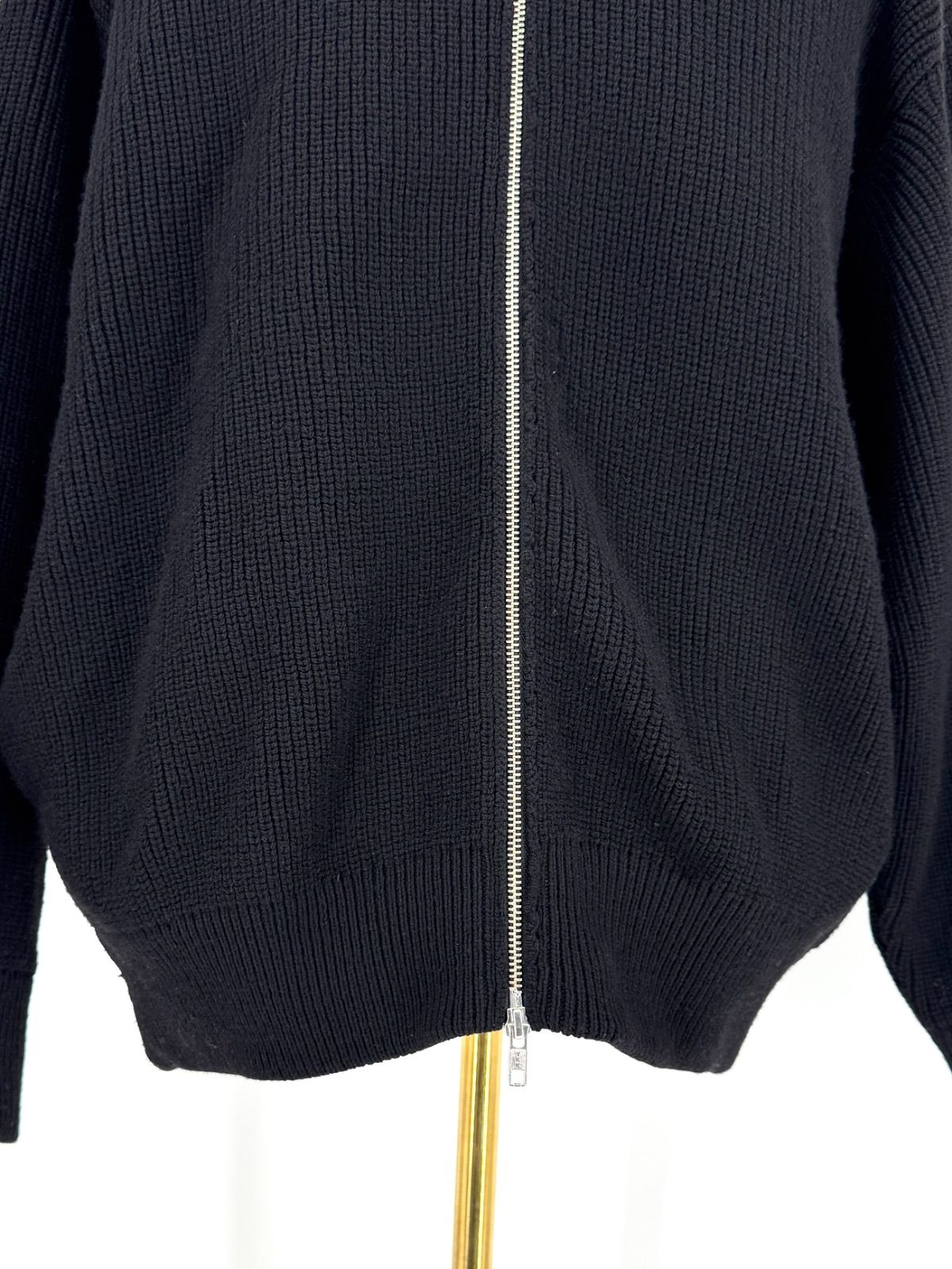 美品 stein OVERSIZED DRIVERS KNIT ZIP JACKET size S Black 
