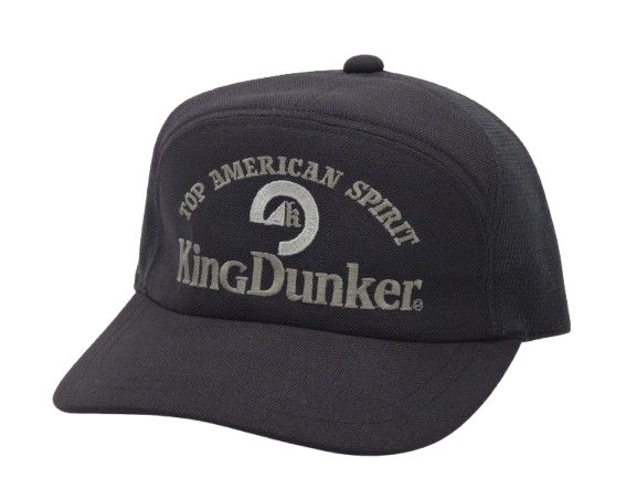 SJDオリジナル【小さめサイズ・M】KingDunker ワイドキャップ ブラック アポロキャップ 野球帽  帽子 紳士 メンズ 日本製 国産 枚方製 誠実堂製帽所 セイジツドウセイボウショ せいじつどうせい