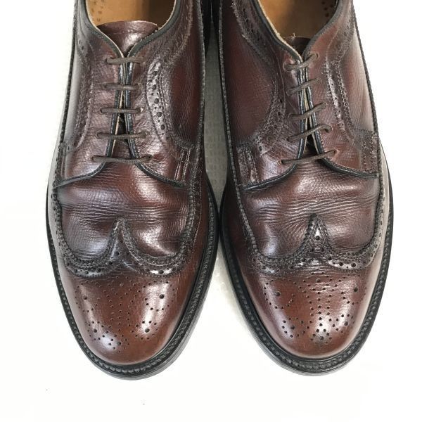 70s-80s?/USA製/Vintage★UFCW★本革/グッドイヤー製法/ロングウイングチップ【７.5EEE/25.5/茶/BROWN】O'Sullivan社製ヒール◆pA-134 70s-80s?/USA製/Vintage☆UFCW☆本革/グッドイヤー製法/ロングウイング