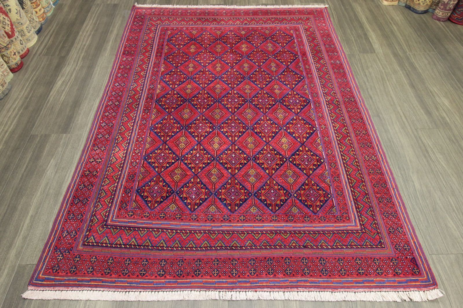 vintageアフガニスタン マシュワニ キリム 手織り絨毯 123x85cm