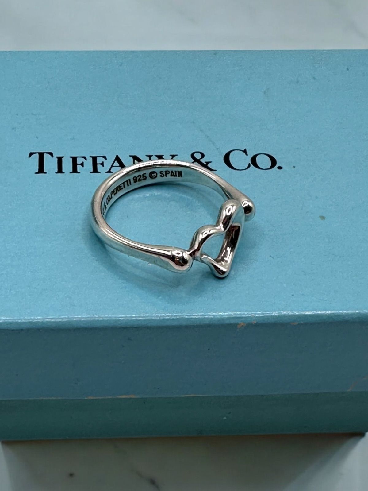 指輪 TIFFANY & Co. #10号 ティファニー Elsa Peretti Open Heart Ring
