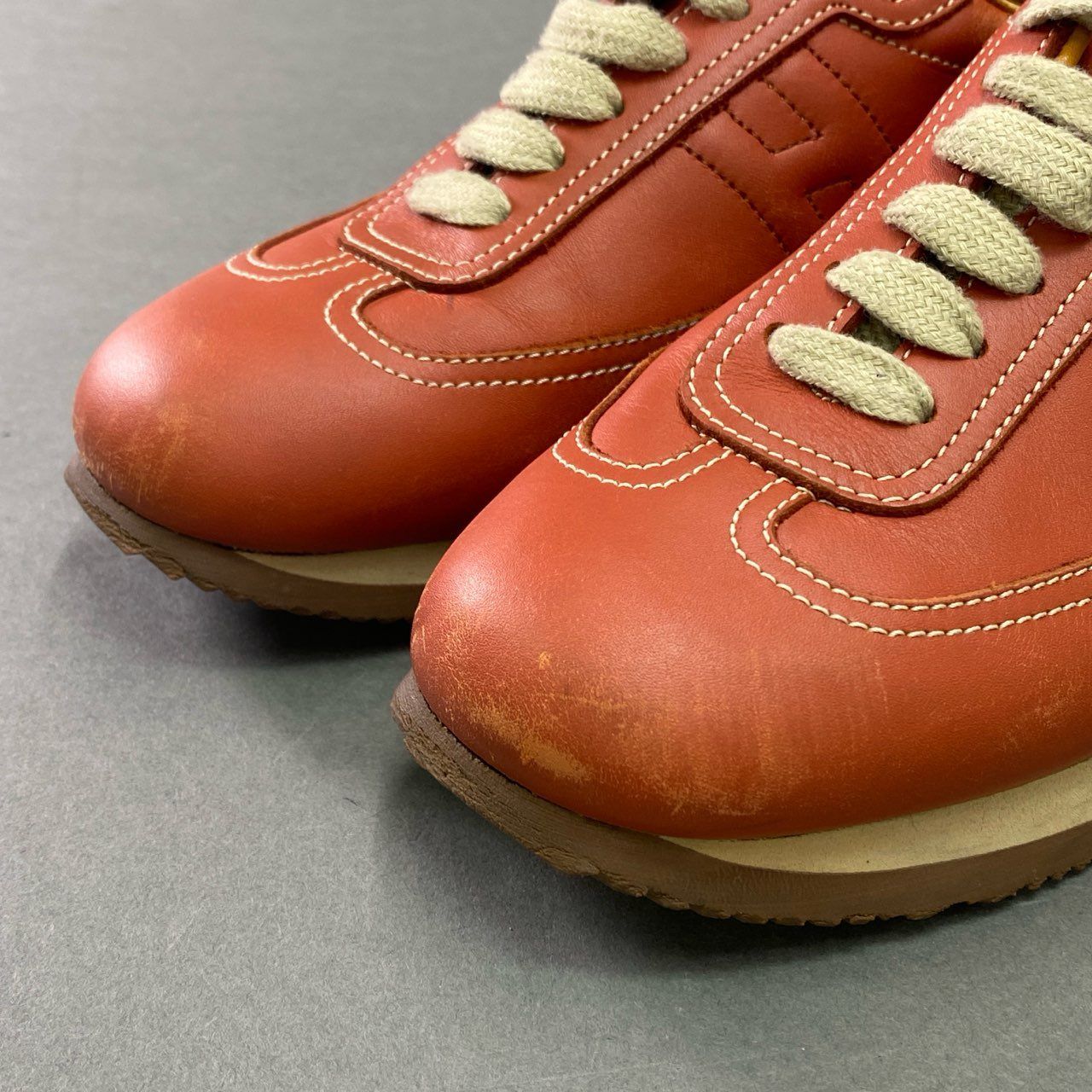 3b7 HERMES エルメス クイック ローカットスニーカー レザーシューズ H