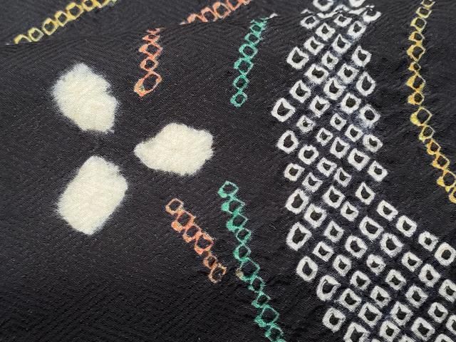 平和屋着物○上質な小紋 刺繍 雪輪花文 金糸 正絹 逸品 AAAV9408ph