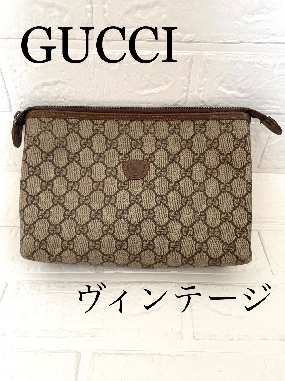 GUCCI グッチ ヴィンテージ セカンドバック クラッチ モノグラム GG柄