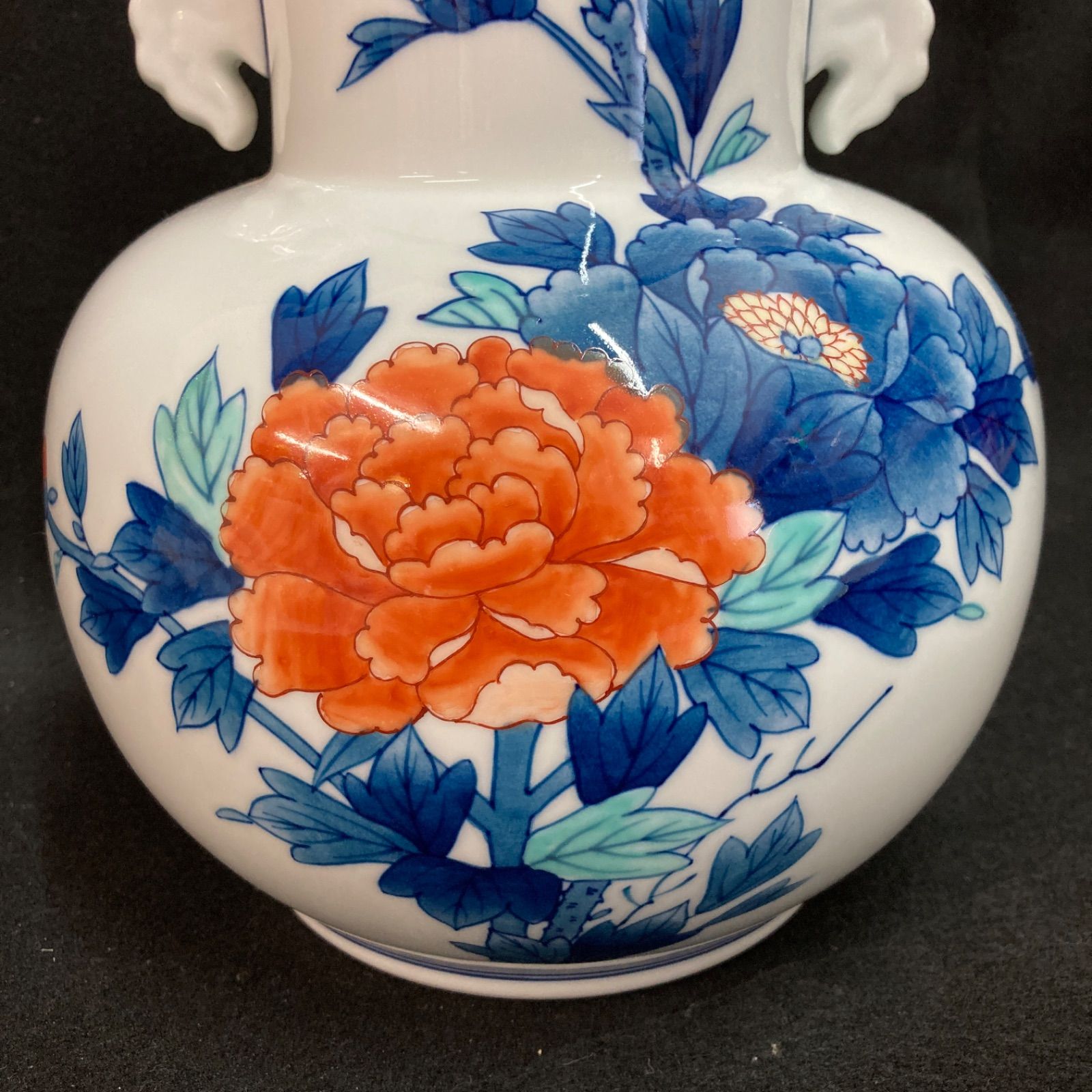 未使用 錦鍋島焼 魯山 花瓶 高さ約28cm 花器 花瓶 花入 時代物