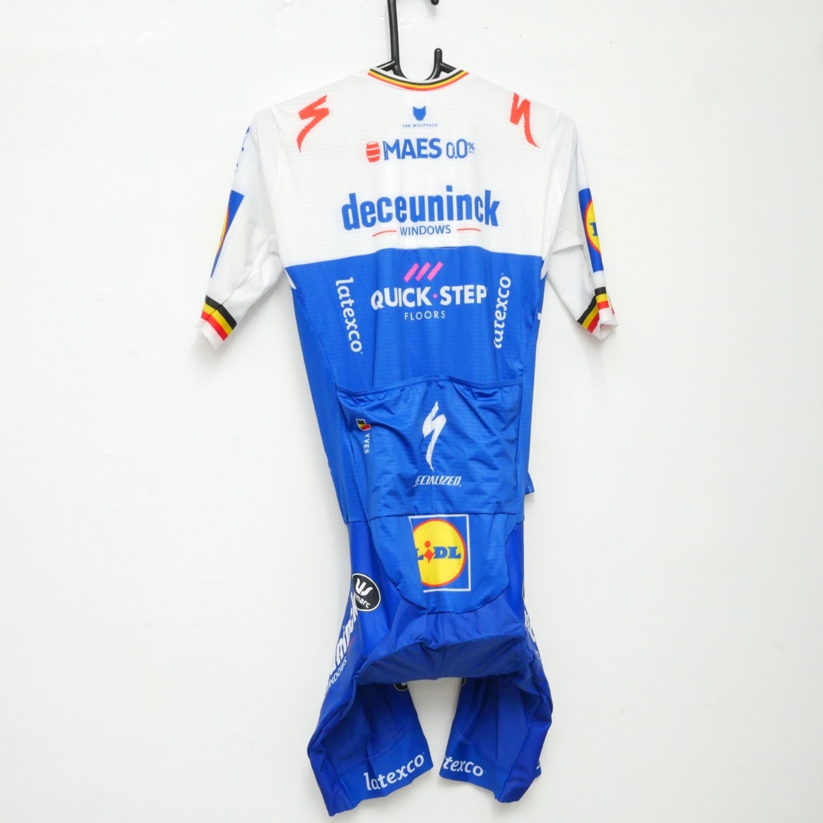 選手支給品 ドゥクーニンククイックステップ ベルギーチャンプバンド ロードスーツ 選手支給品 ドゥクーニンククイックステップ ベルギーチャンプ