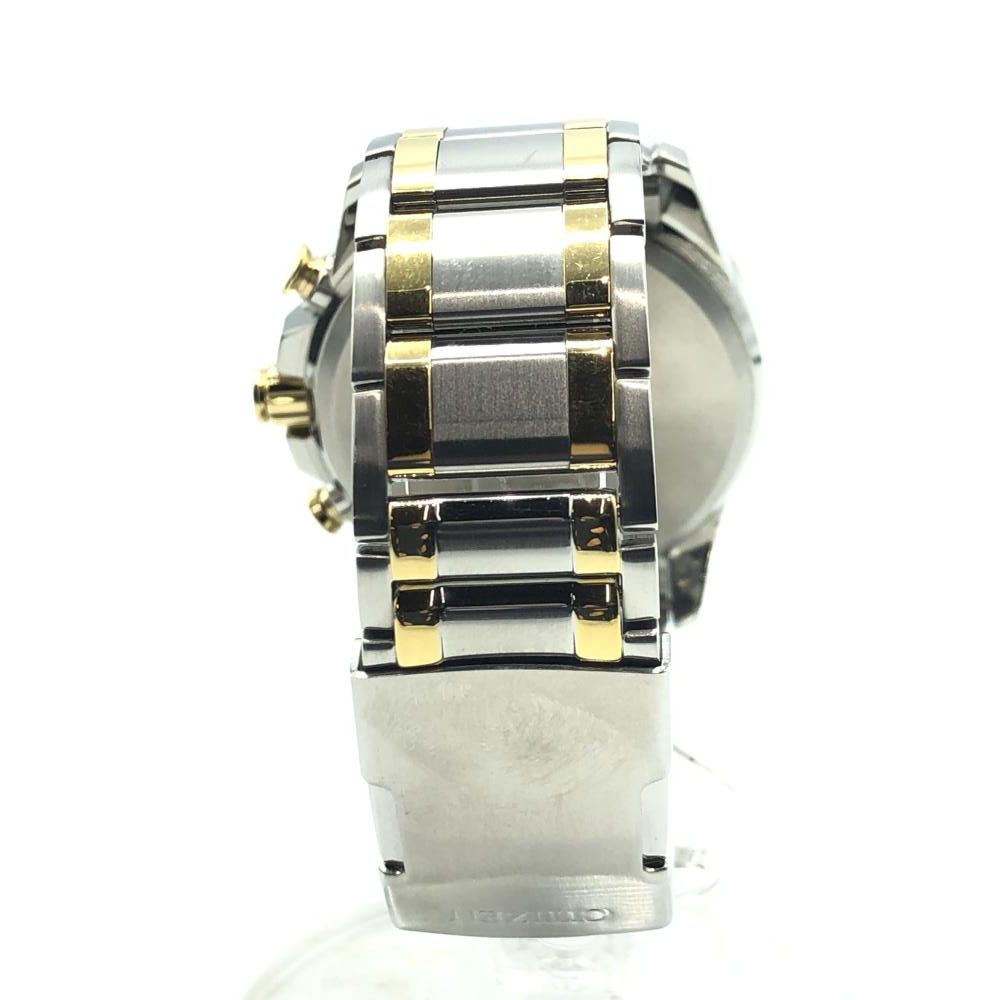 CITIZEN クロノグラフ 腕時計 シルバーゴールドコンビエコドライブ