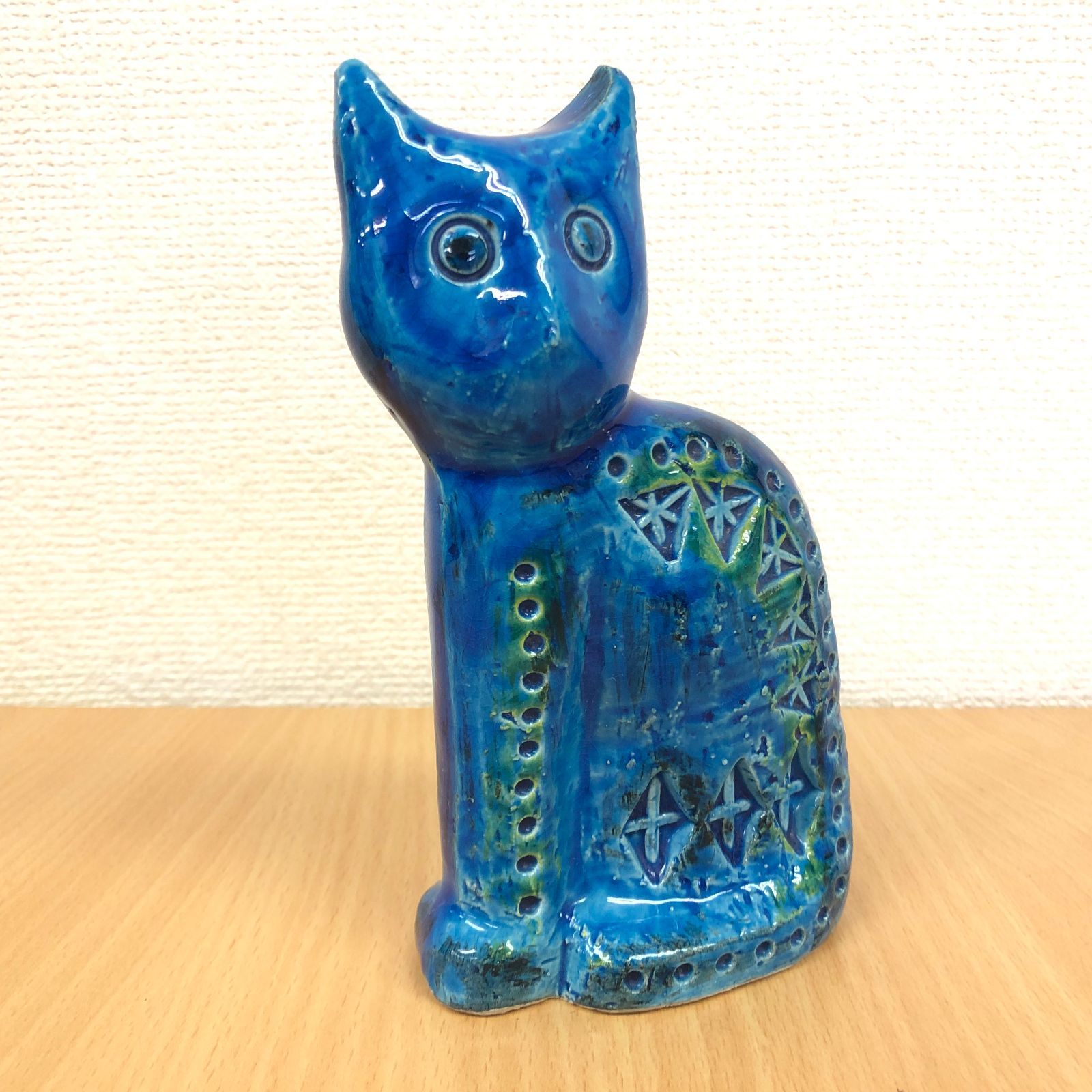 美品　FLAVIA/BITOSSI(フラビア/ビトッシ) リミニブルーの青い猫