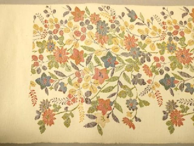 平和屋着物▽結城ちぢみ 単衣 花唐草文 正絹 逸品 AABA7478fy 平和屋