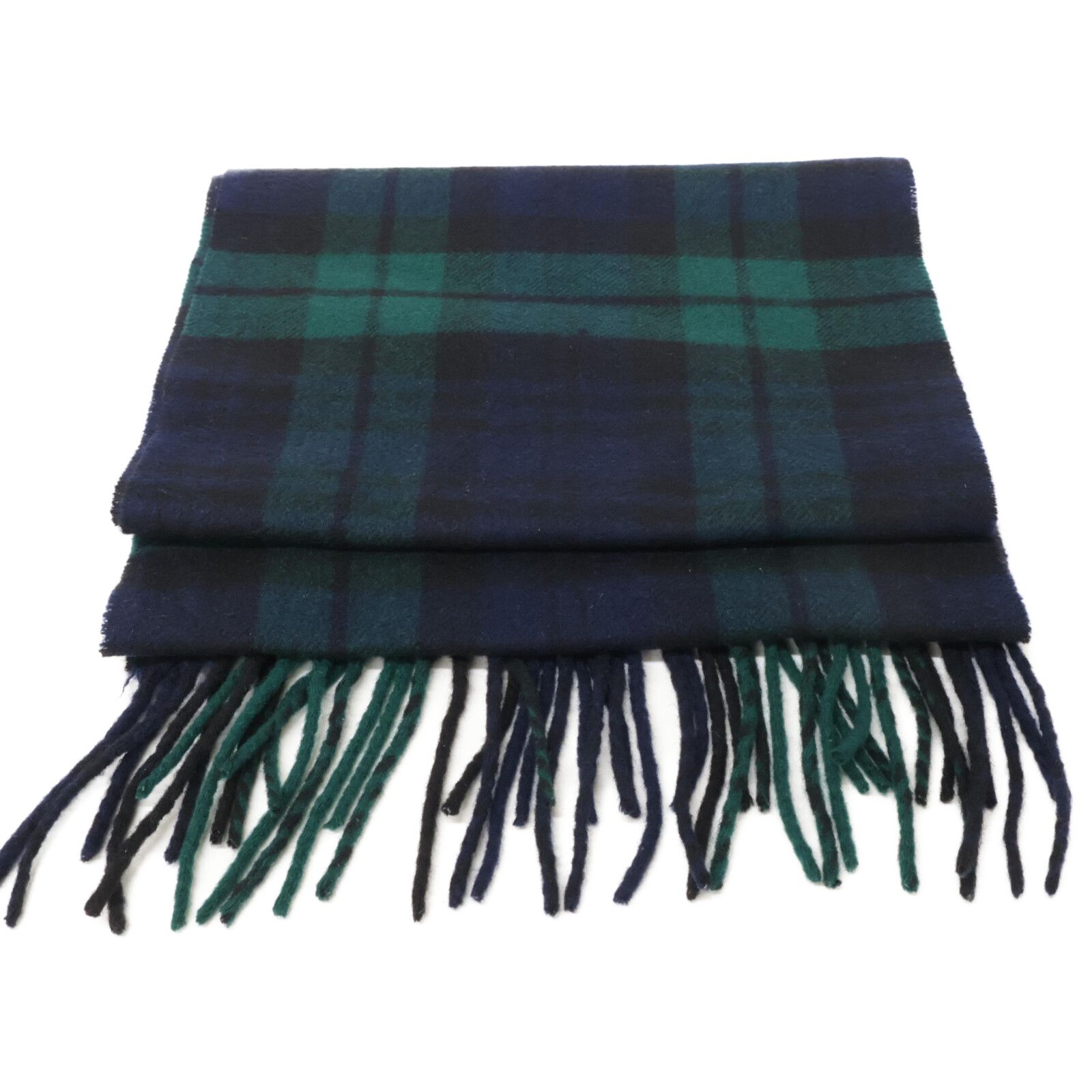 Johnstons ジョンストンズ タータンチェック カシミヤ フリンジ