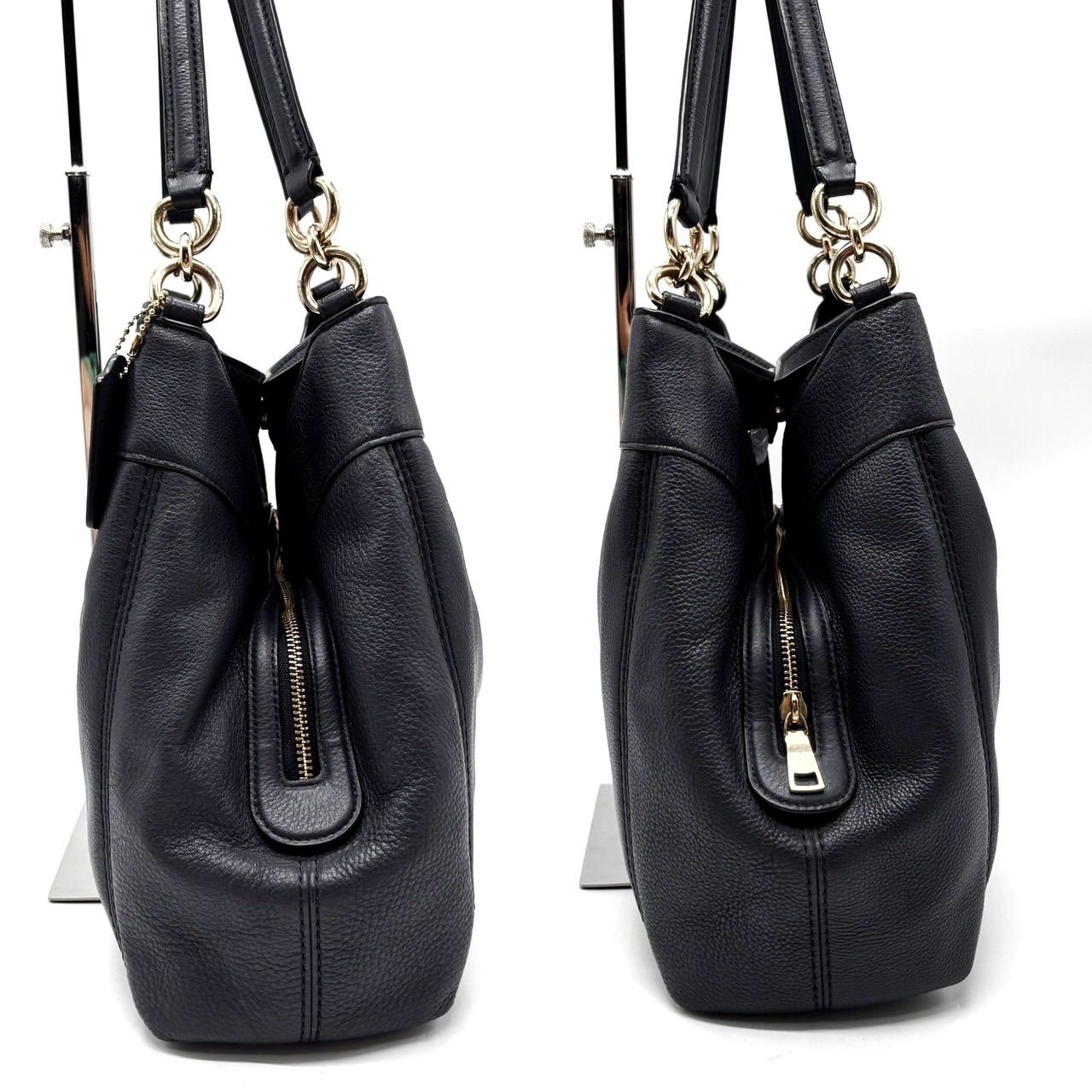 美品　COACH黒いレザー トートバッグ ゴールド金具 COACH オールドコーチ トートバッグ ブラック A4 レザー
