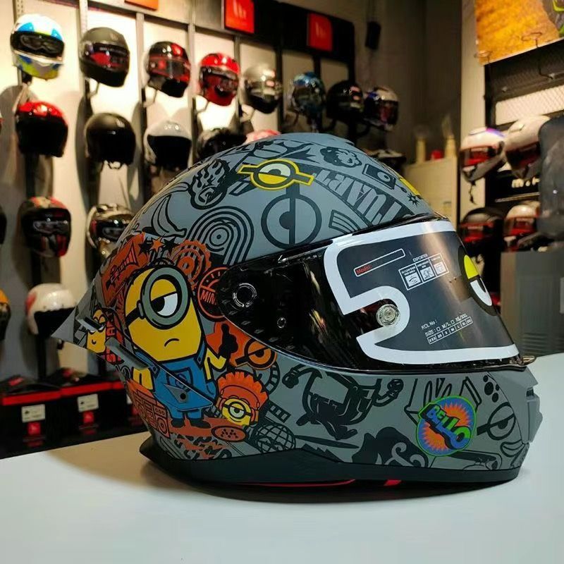 Minionsバイクヘルメット 機関車 安全ヘルメット オールシーズン対応 見た目も良く 通気性も抜群