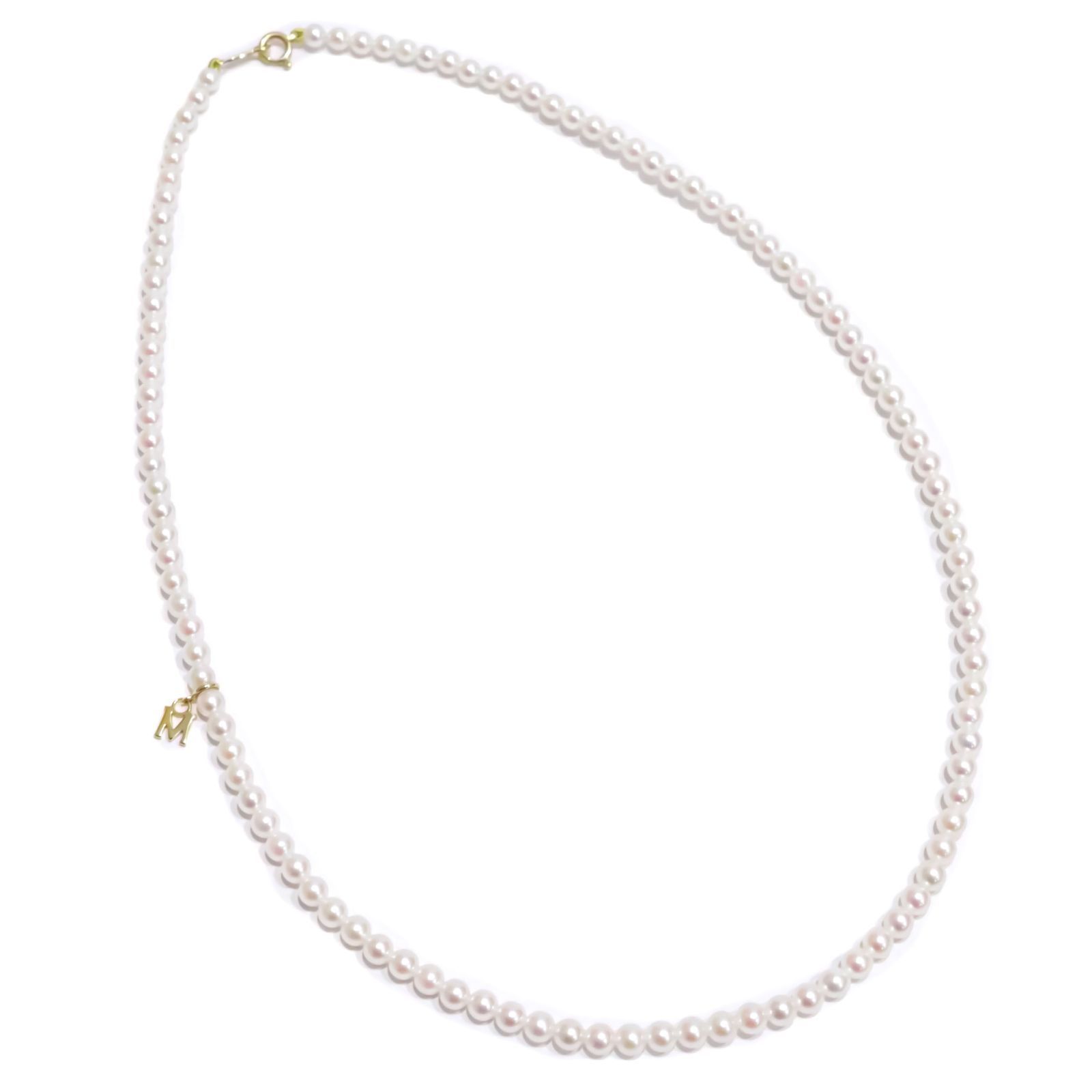 MIKIMOTO ミキモト K18YG Mチャーム ベビー パール 約3.4mm位～約3.9mm 