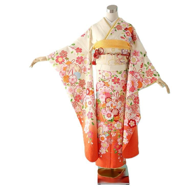 振袖 身長151-166cm オレンジ or-005