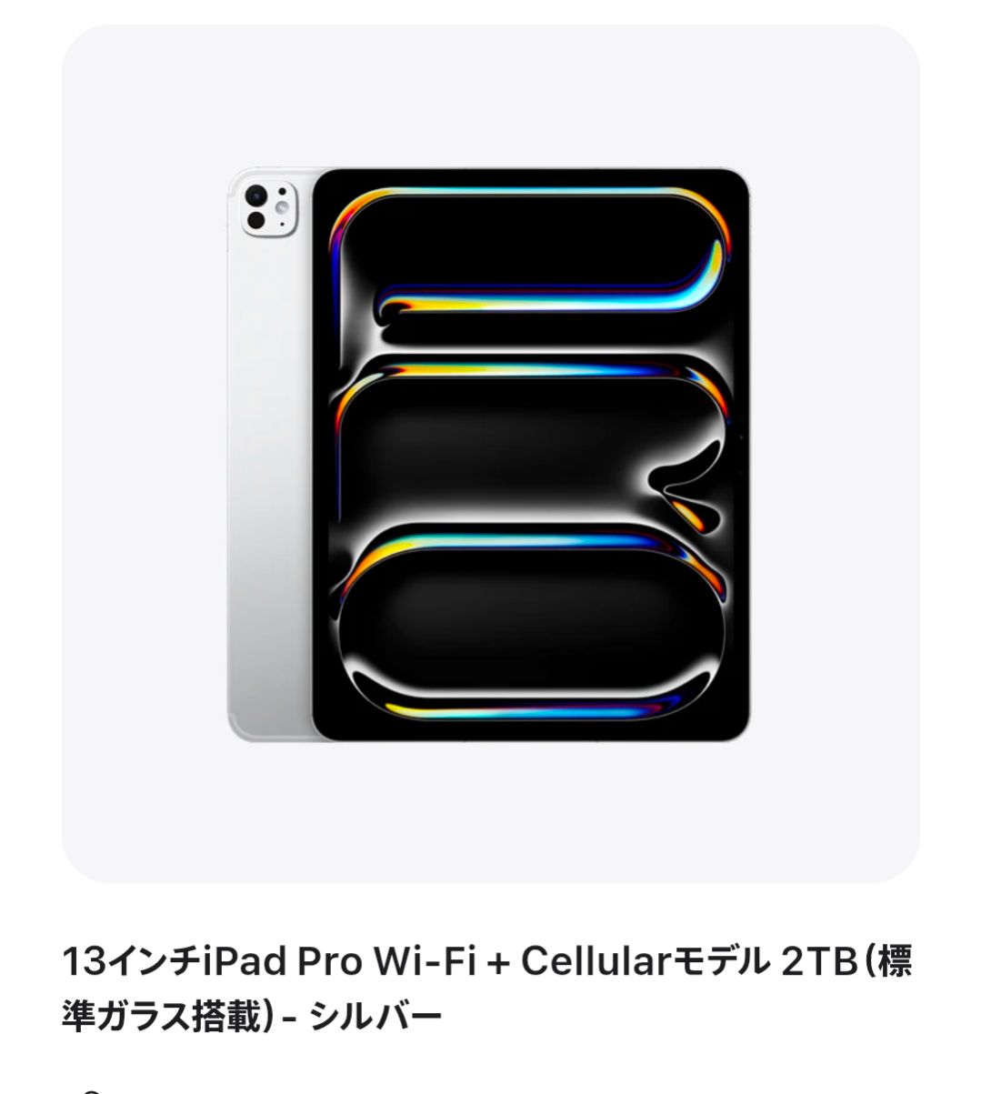 ♥ iPad Pro 13インチ M4 Wi-Fi ＋ Cellular 2TB 2025年モデル 標準ガラス AppleCare品