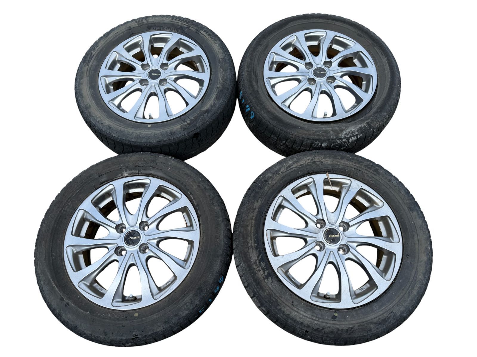 ノート HE12 NEBROS TR10 185|65R15 15×5.5J IS 42 アルミホイール 4本セット 管理番号 5179