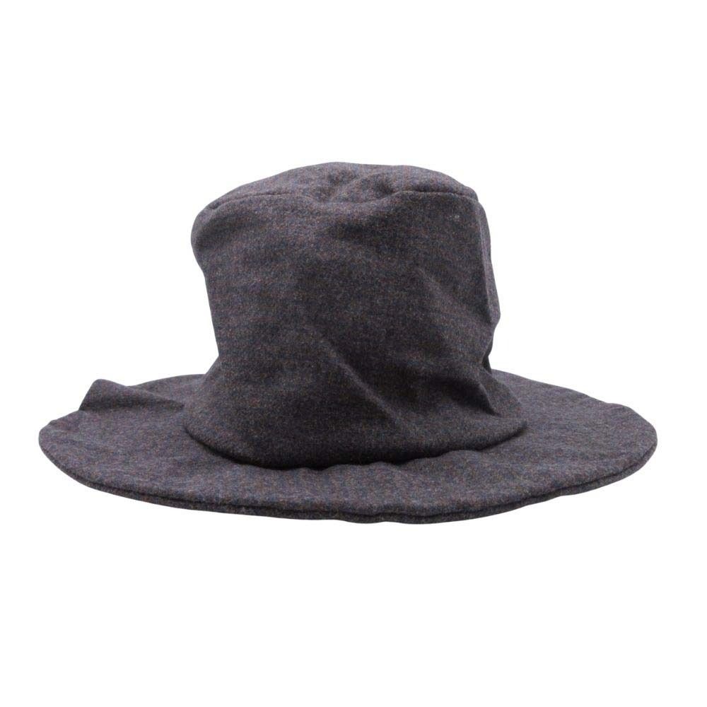 REINHARDPLANK レナードプランク NAPOLI ナポリ ウール ハット ブリム つば広帽 帽子 L 茶 ブラウン 青 ブルー メンズ レディース 古着