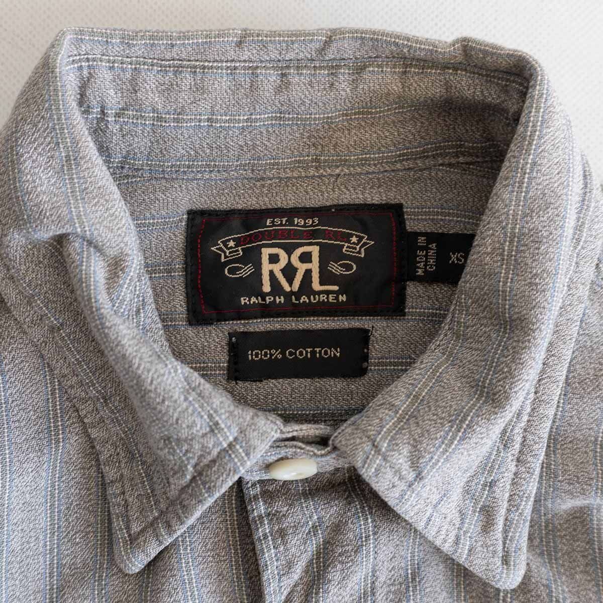 美品】RRL 【STRIPE WORK SHIRTS】XS ストライプ ワークシャツ 美品】RRL 【STRIPE WORK SHIRTS】XS ストライプ ワークシャツ