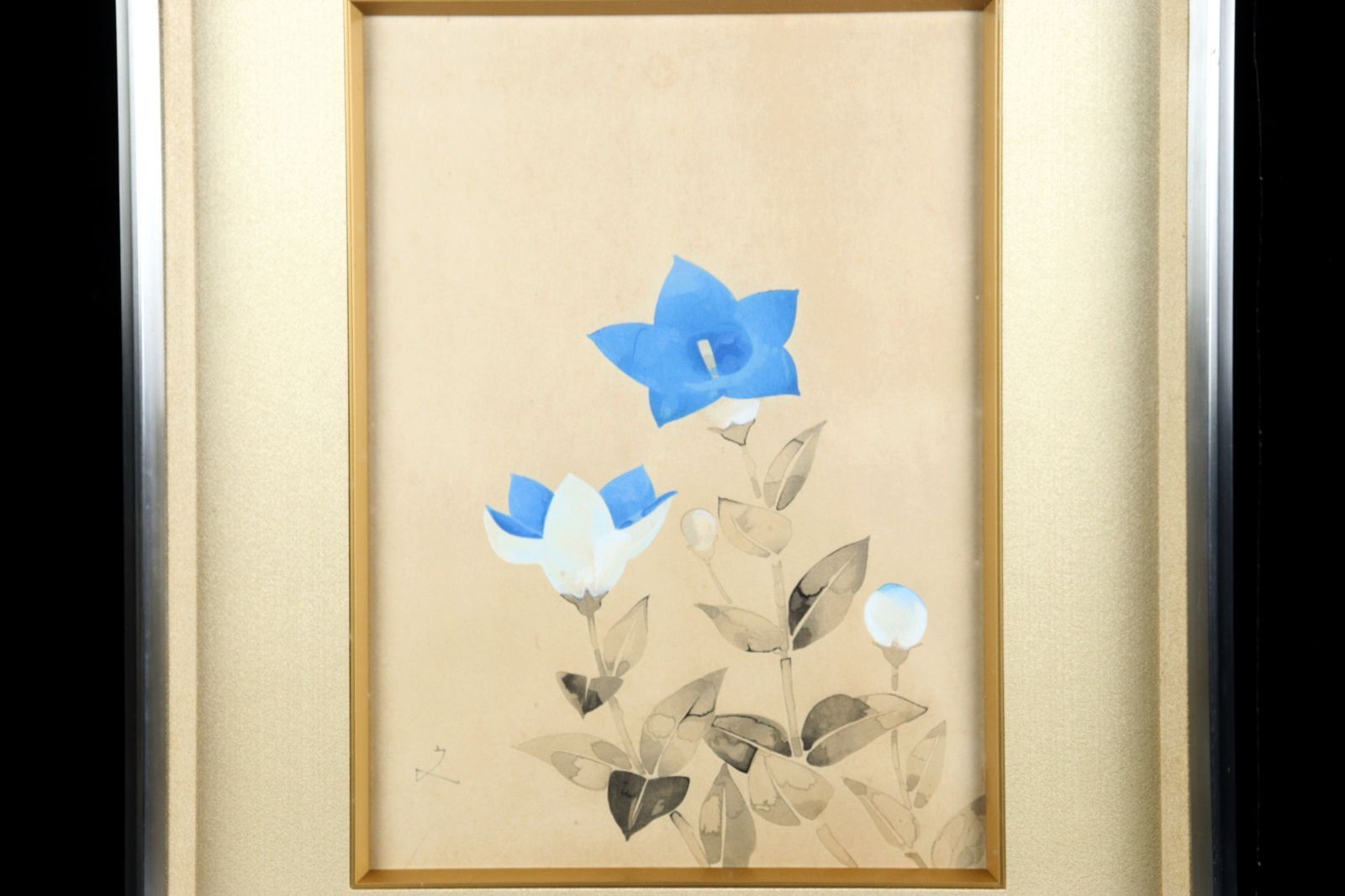 堀文子 「桔梗」 木版画 36/100 アート出版 唐物 骨董 古美術 楾 P48-