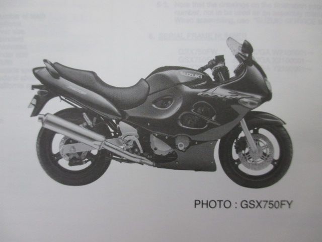 GSX750F パーツリスト 英語版 スズキ 正規 中古 バイク 整備書 GR7GA