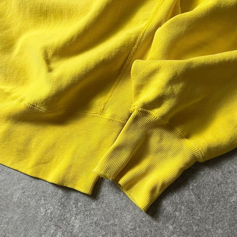XL 完全無地 90s ペールイエロー リバースウィーブ チャンピオン