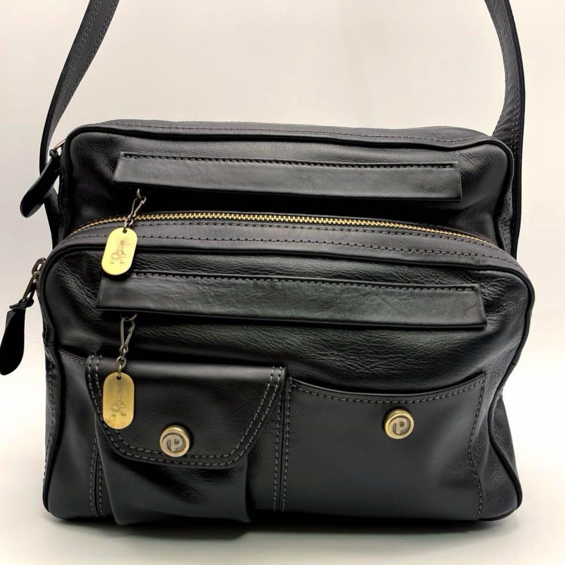 美品✨PORTER☆トスカーナ レザーショルダーバッグ ブラック　00154