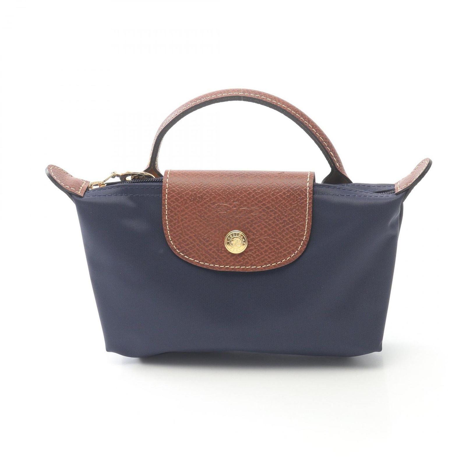 ロンシャン Longchamp ポーチ ル プリアージュ オリジナル 34175089P68 ネイビー キャンバス レザー ル プリアージュ オリジナル ハンドル付 ポーチ レディース