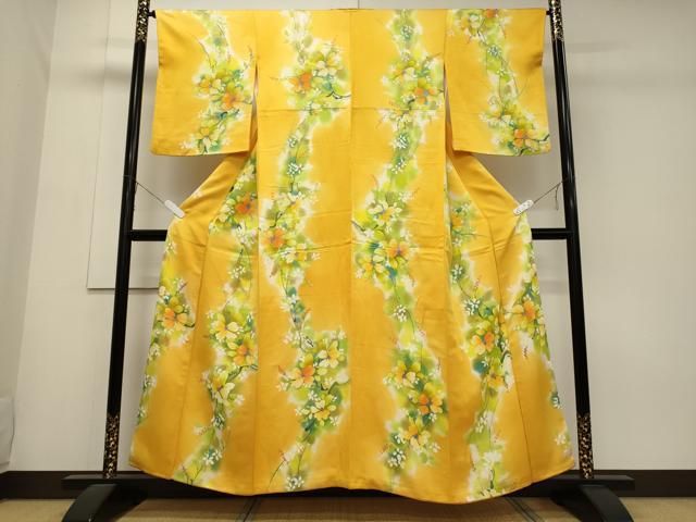 平和屋着物□上質な小紋 草花文 金彩 正絹 逸品 CAAS9028fb