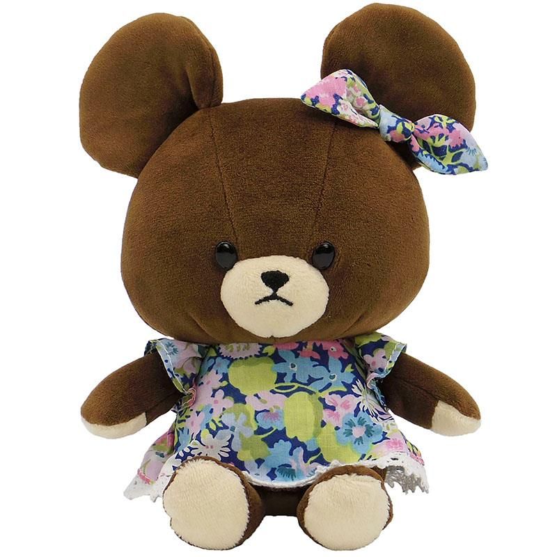 くまのがっこう リバティ やわらかビーンドール ぬいぐるみ ブルー 