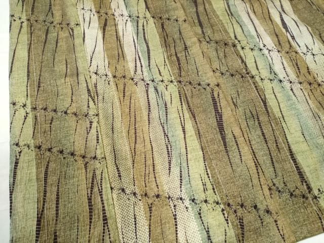 平和屋着物○上質な紬 杢目絞り 縞 やまと誂製 正絹 逸品