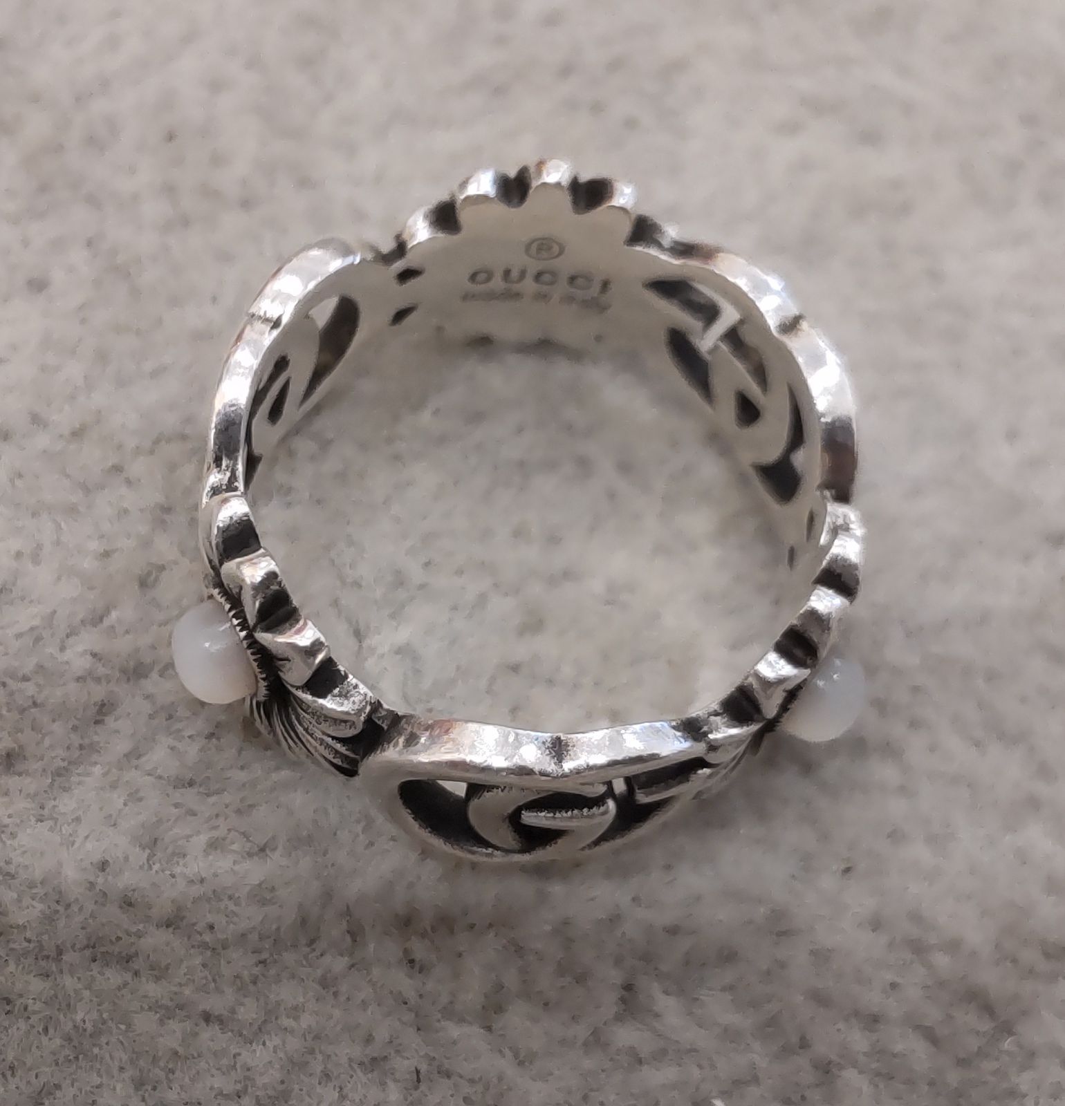 綺麗！ グッチ ダブルG フラワー リング シルバー 925 11.5号