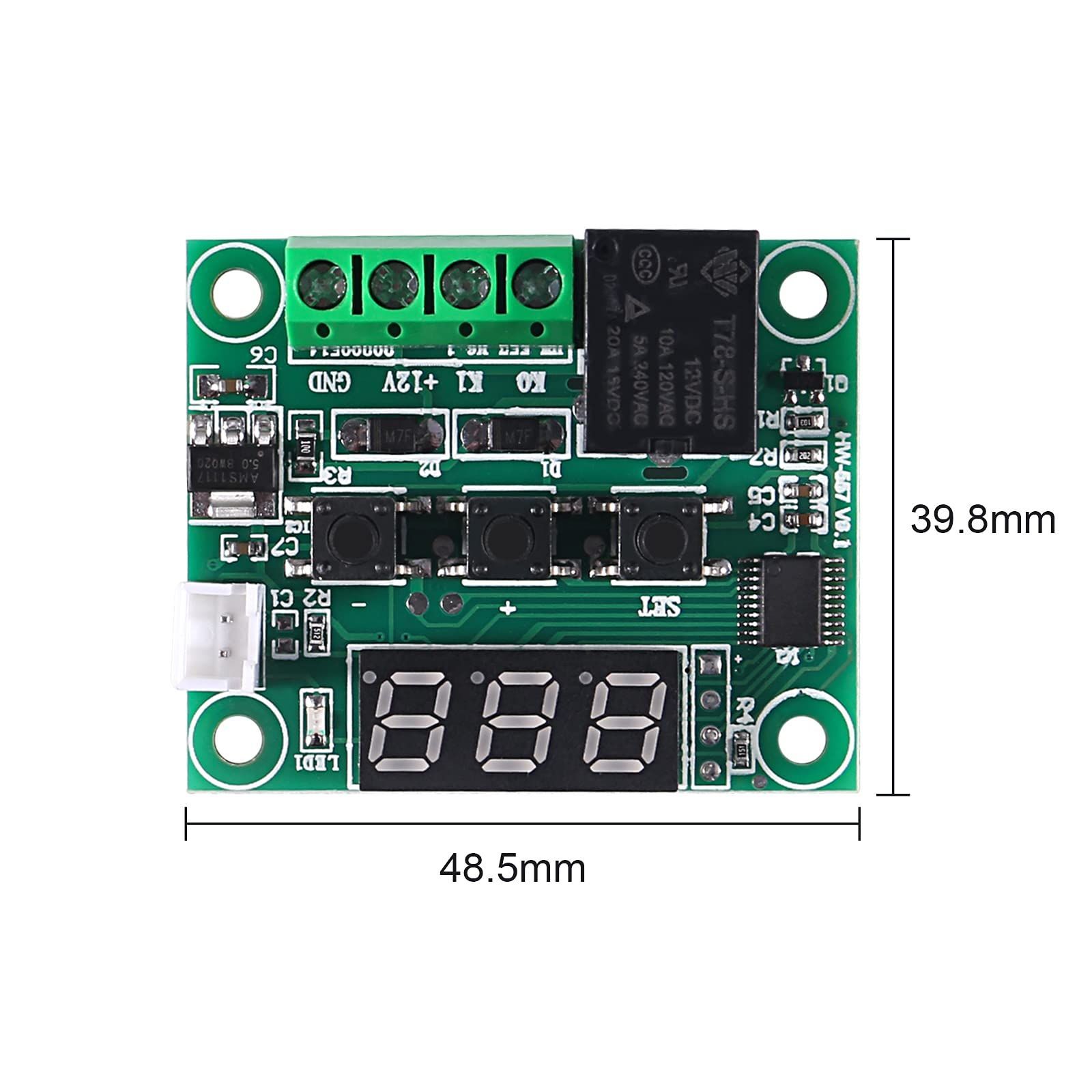デジタル LED 温度熱センサスイッチ-50～110℃ DC 12 V サーモスタット 温度制御 温度コントローラーボード XH-W 1209 防水センサープローブ付き ケース付き ACEIRMC 入り