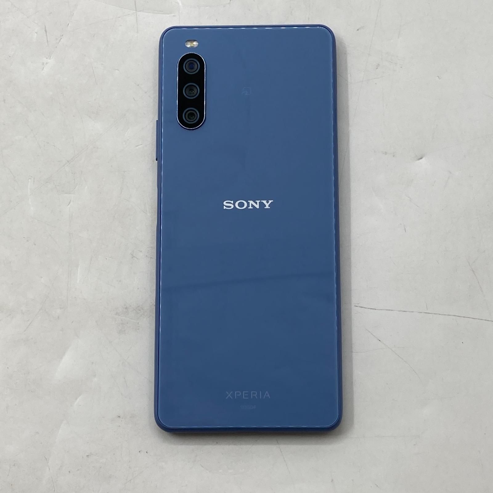 【全額返金保証】【最速発送】Sony Xperia 10 III 128GB ブルー au 美品 動作確認済 白ロム