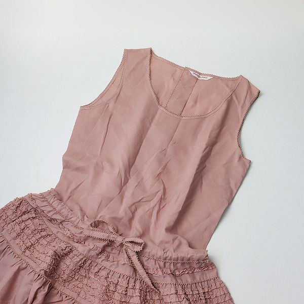 ふ*☆様 ワンダフルワールド ワンピース ピンタック ピコフリル ベージュ ワンダフルワールド カネコイサオ☆ピンタックフリルワンピース