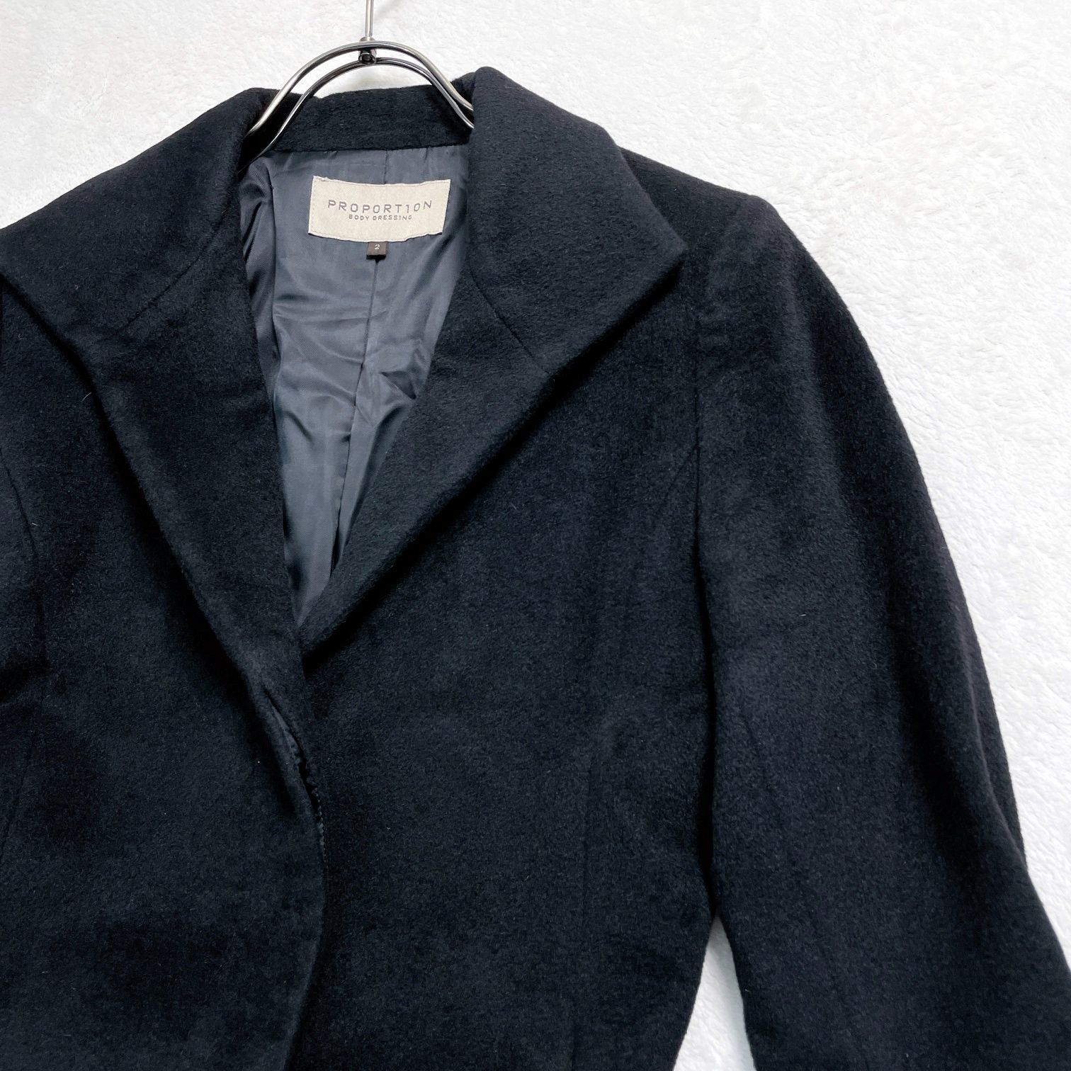 PROPOTION BODY DRESSING アンゴラ　ロングコート 美品 クリーニング済！】プロポーションボディドレッシング