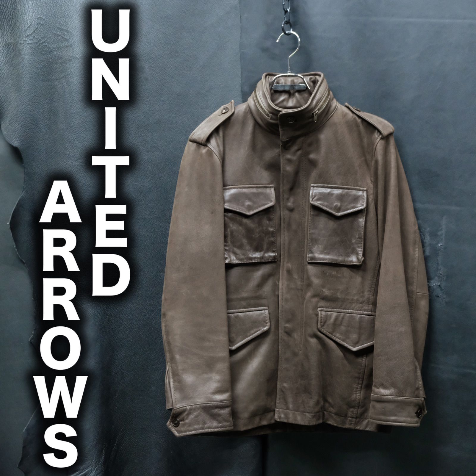 UNITED ARROWS M-65 レザージャケット M 牛革 ミリタリー フィールドジャケット ファティーグ ユナイテッドアローズ 革ジャン -  メルカリ