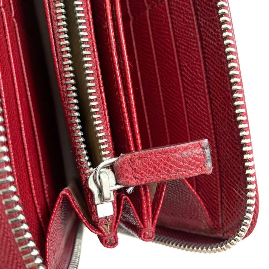 BVLGARI ブルガリ 財布 長財布 37340 ファスナー式 レザー 赤 - メルカリ