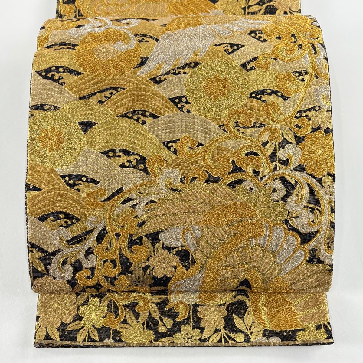 袋帯 秀品 鳳凰 桜 箔 金銀糸 金色 六通 正絹 【中古】 - メルカリ