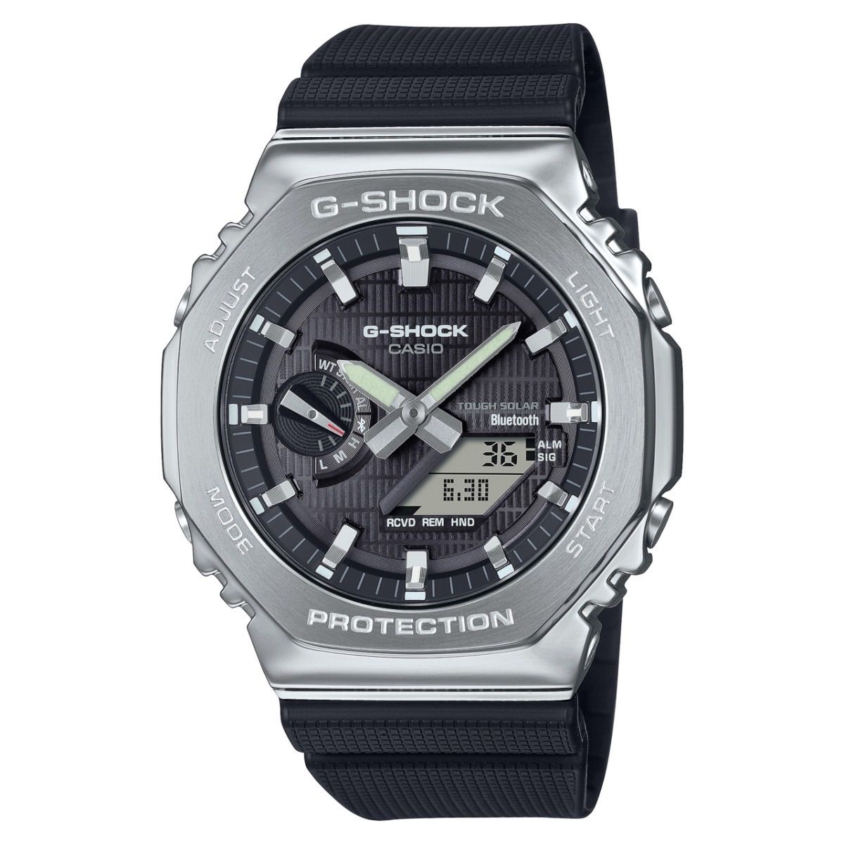 G-SHOCK Gショック メタル ラバーバンド タフソーラー Bluetooth 腕時計 GBM-2100-1AJF