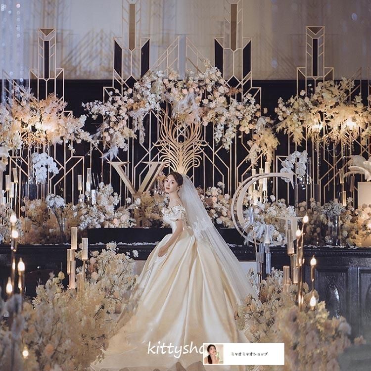 ウェディングドレス クラウディア シンプル 高級サテンAライン