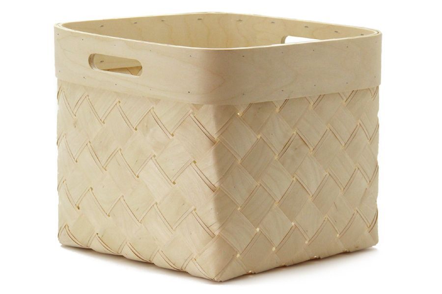 北欧白樺の収納バスケット 正方形 Lサイズ/31xSHB555 エストニア 雑貨