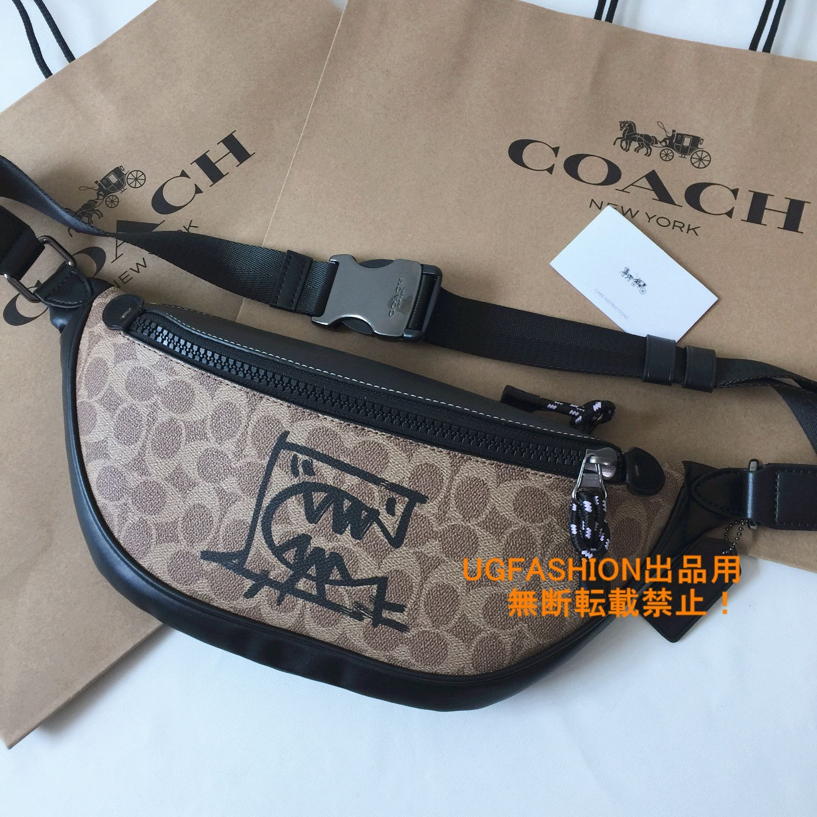 COACH＞コーチバッグ ベルトバッグ F75591 メンズボディバッグ