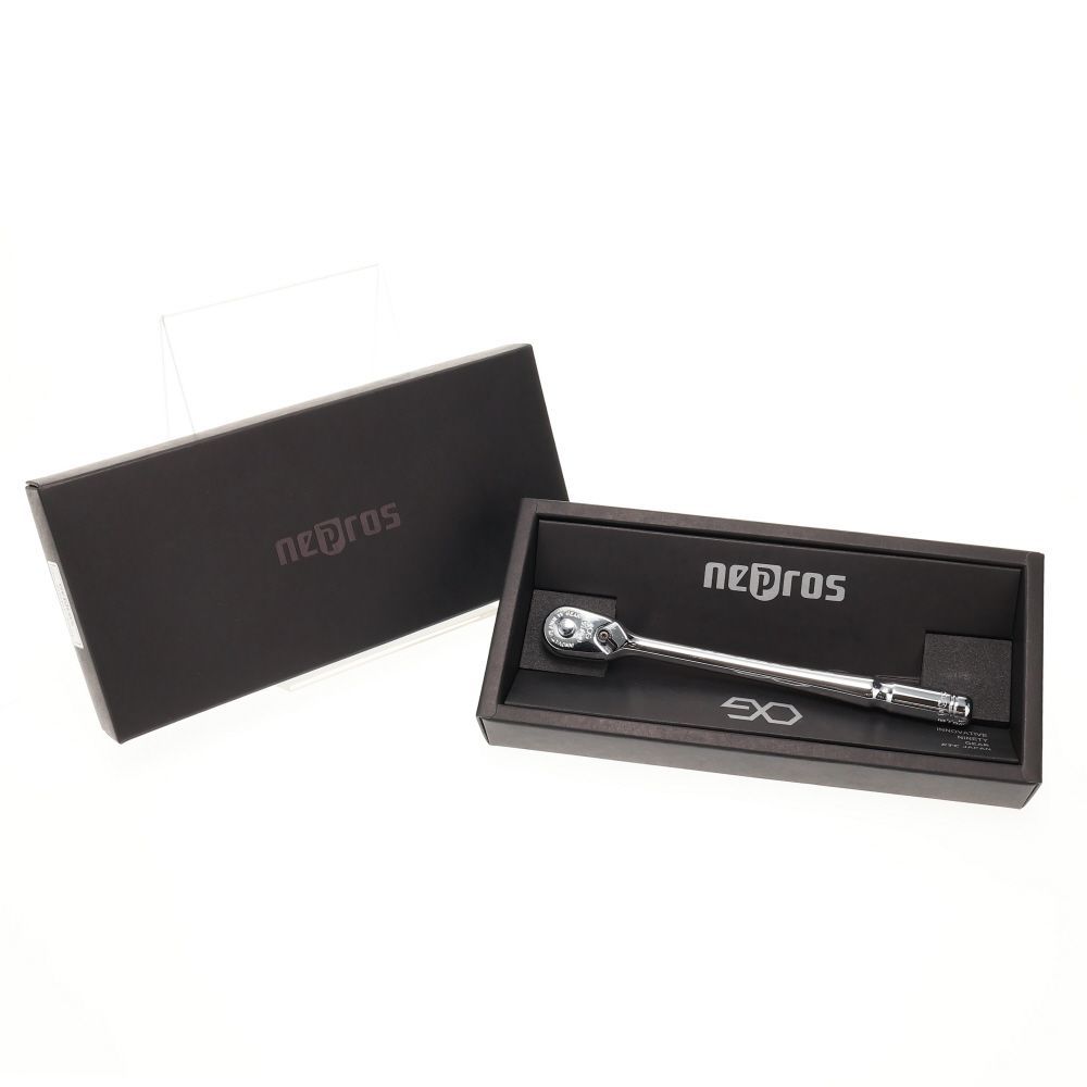 U007　京都機械工具(KTC) ネプロス 9.5sq.コンパクトロングラチェットハンドル 全長:175ｍｍ NBRC390L