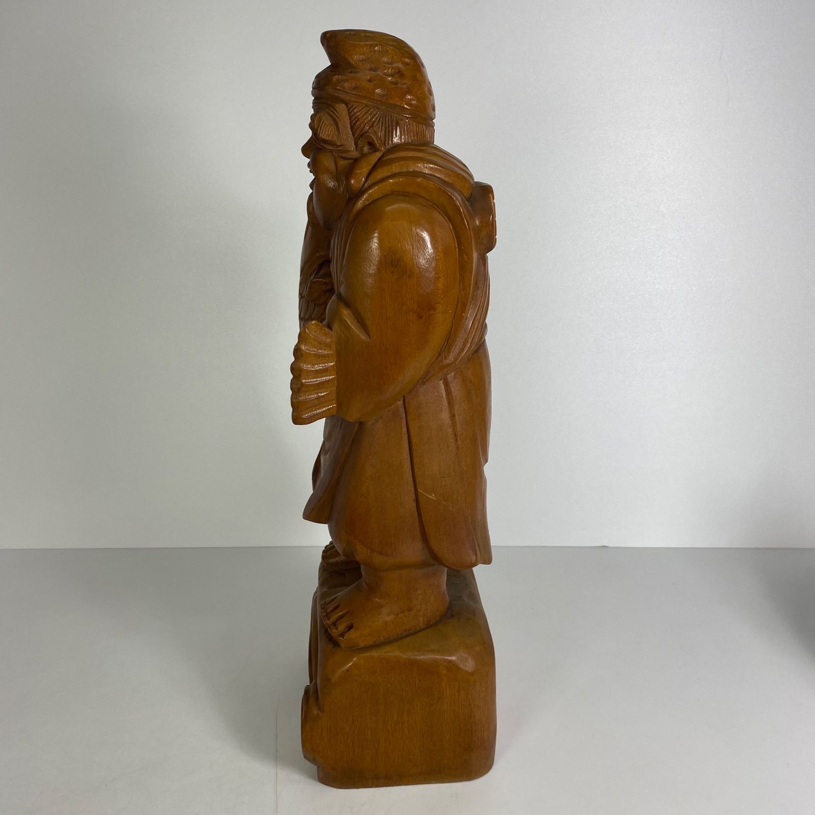 木彫 恵比寿像 玉山作高さ61cm 鯛持ち 一刀彫 置物 彫刻 工芸品 縁起物