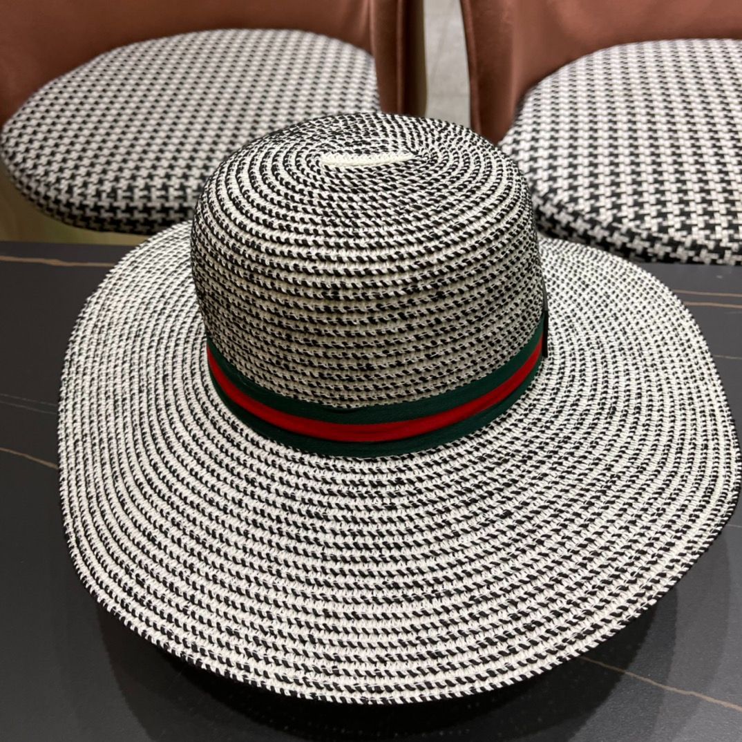 今日特価】Gucci 2024 新 麦わら帽 リボン付き-3 - メルカリ