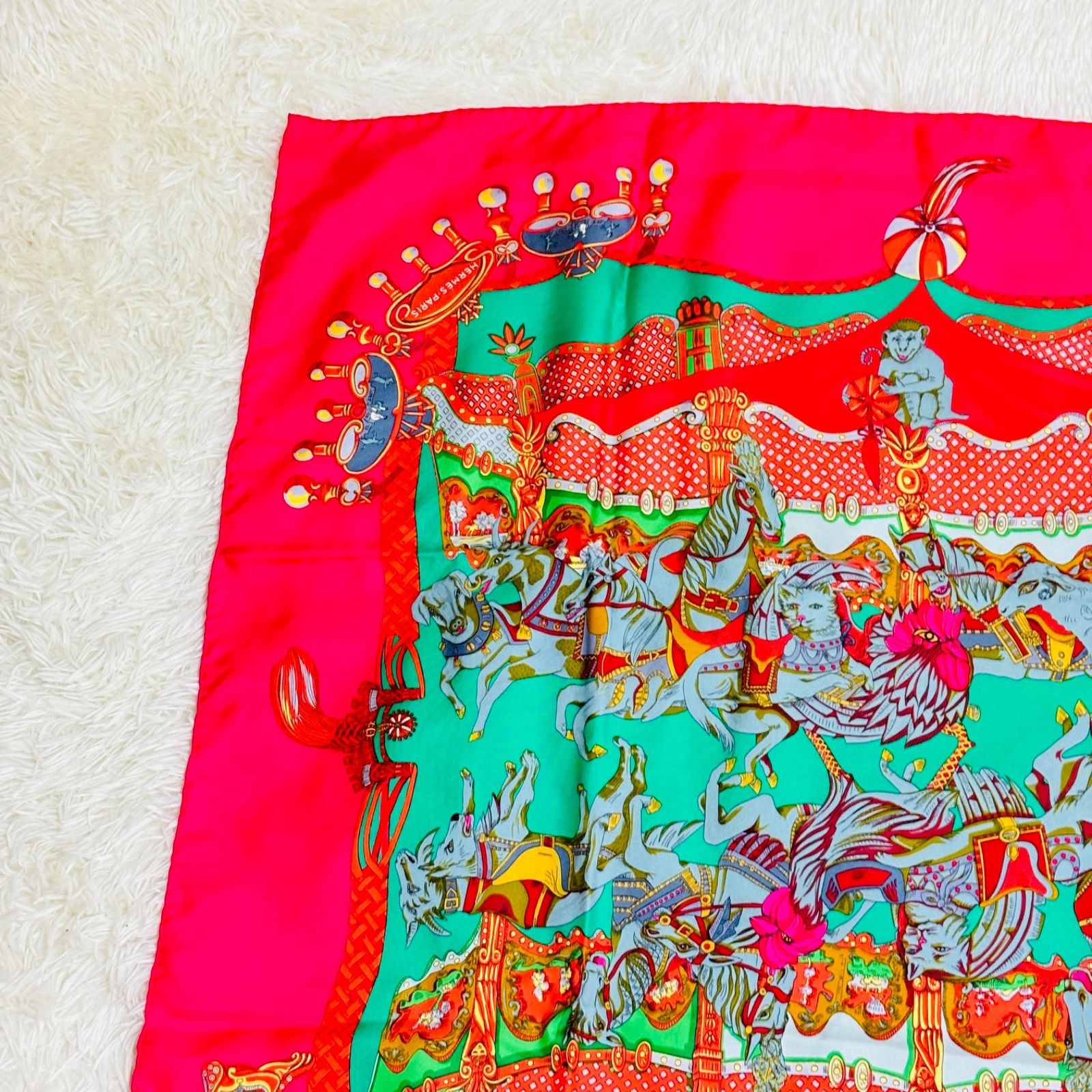 美品 エルメス HERMES カレ 90 TOURNEZ MANEGE メリーゴーランド