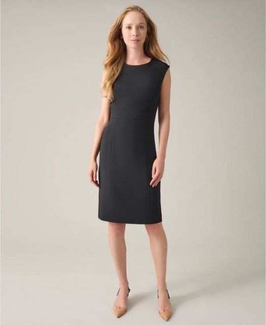 送料無料 カスパール レディース ワンピース トップス Petite Sleeveless Crew-Neck Sheath Dress Black