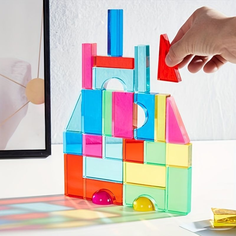 透明アクリルブロック カラフルなキューブ