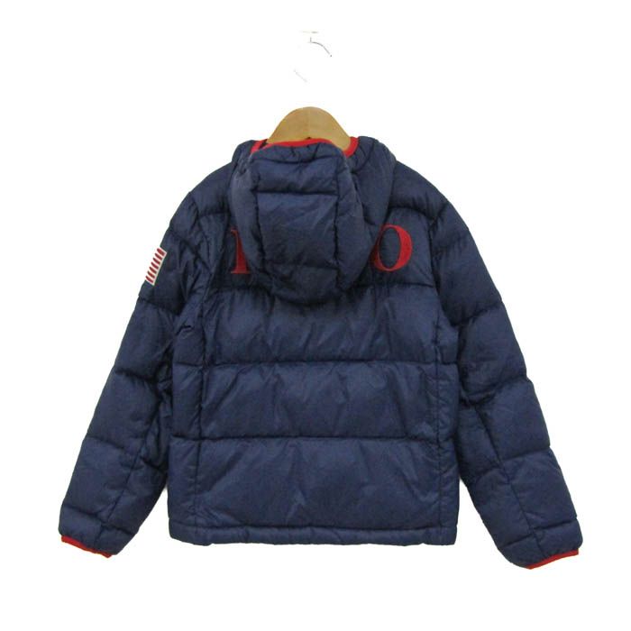 ポロラルフローレン ダウンジャケット ジャンパー アウター キッズ 男の子用 S P 8 サイズ 紺×赤 POLO RALPH LAUREN