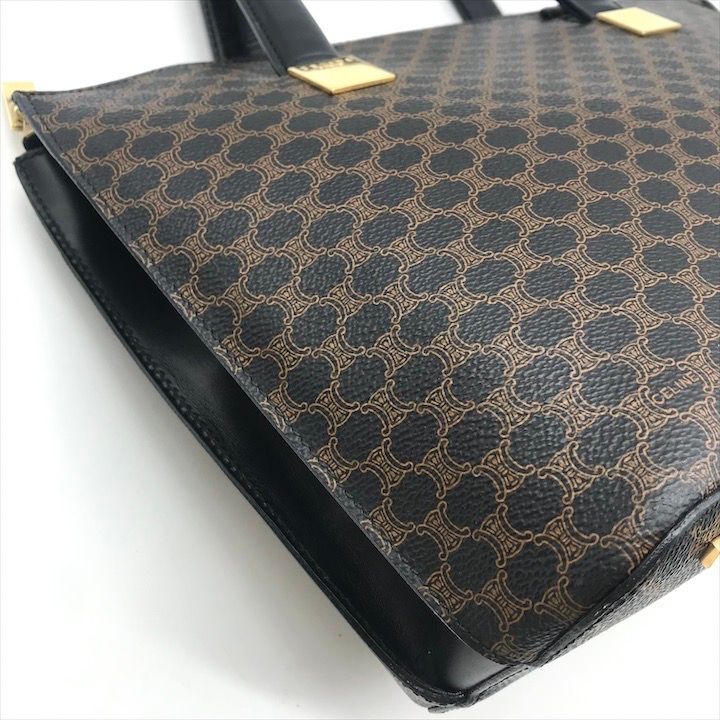 美品 CELINE セリーヌ ブラック マカダム ヴィンテージ ハンド バッグ